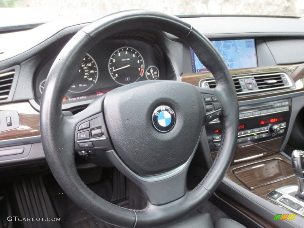 2009 BMW 7 Series 750Li Sedan Black Nappa Leather Steering Wheel Photo #66038964