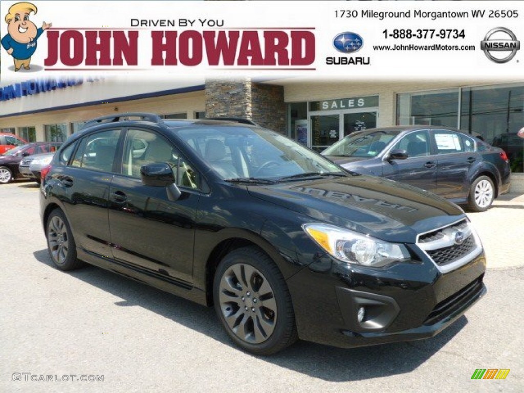 2012 Impreza 2.0i Sport Premium 5 Door - Obsidian Black Pearl / Ivory photo #1