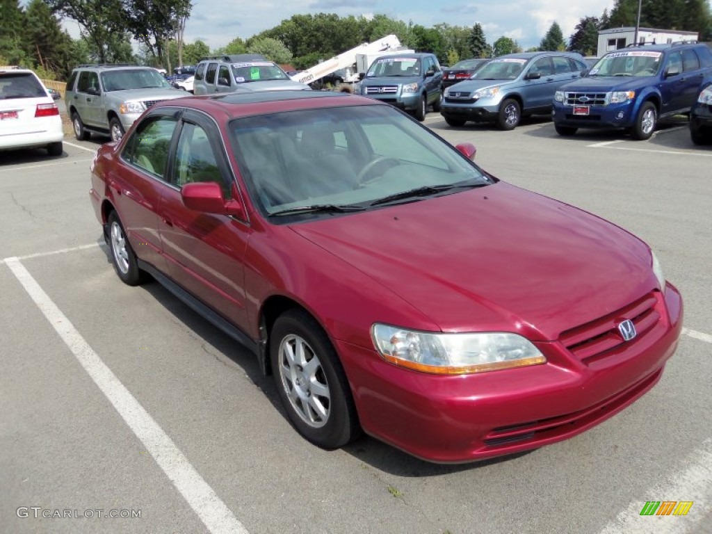 2002 Accord SE Sedan - Firepepper Red Pearl / Quartz Gray photo #1