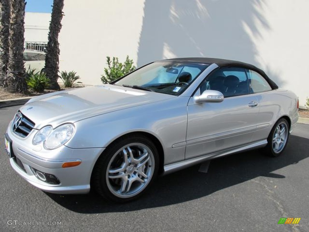 Brilliant Silver Metallic 2005 Mercedes-Benz CLK 55 AMG Cabriolet Exterior Photo #66046474