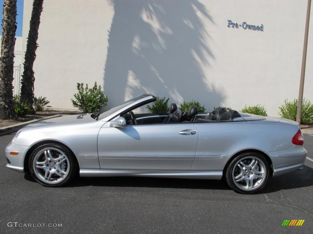 Brilliant Silver Metallic 2005 Mercedes-Benz CLK 55 AMG Cabriolet Exterior Photo #66046492