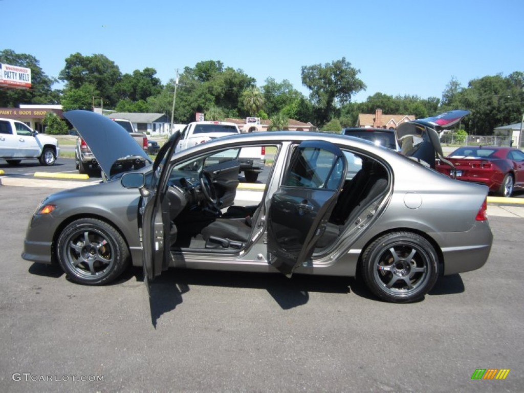 2008 Civic Si Sedan - Galaxy Gray Metallic / Black photo #24