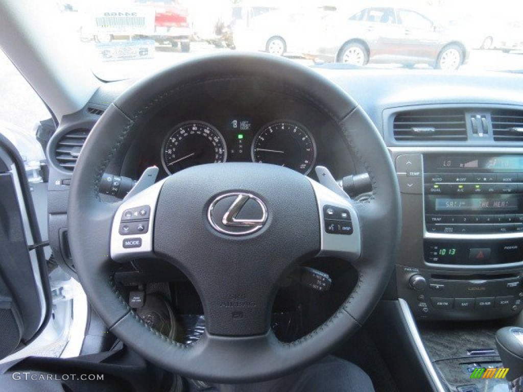 2011 Lexus IS 250 Black Steering Wheel Photo #66048970