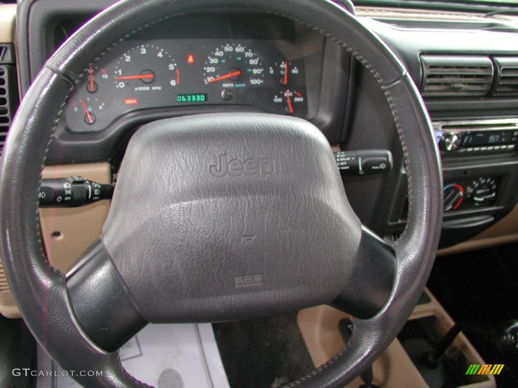 2001 Wrangler Sahara 4x4 - Stone White / Camel/Dark Green photo #33