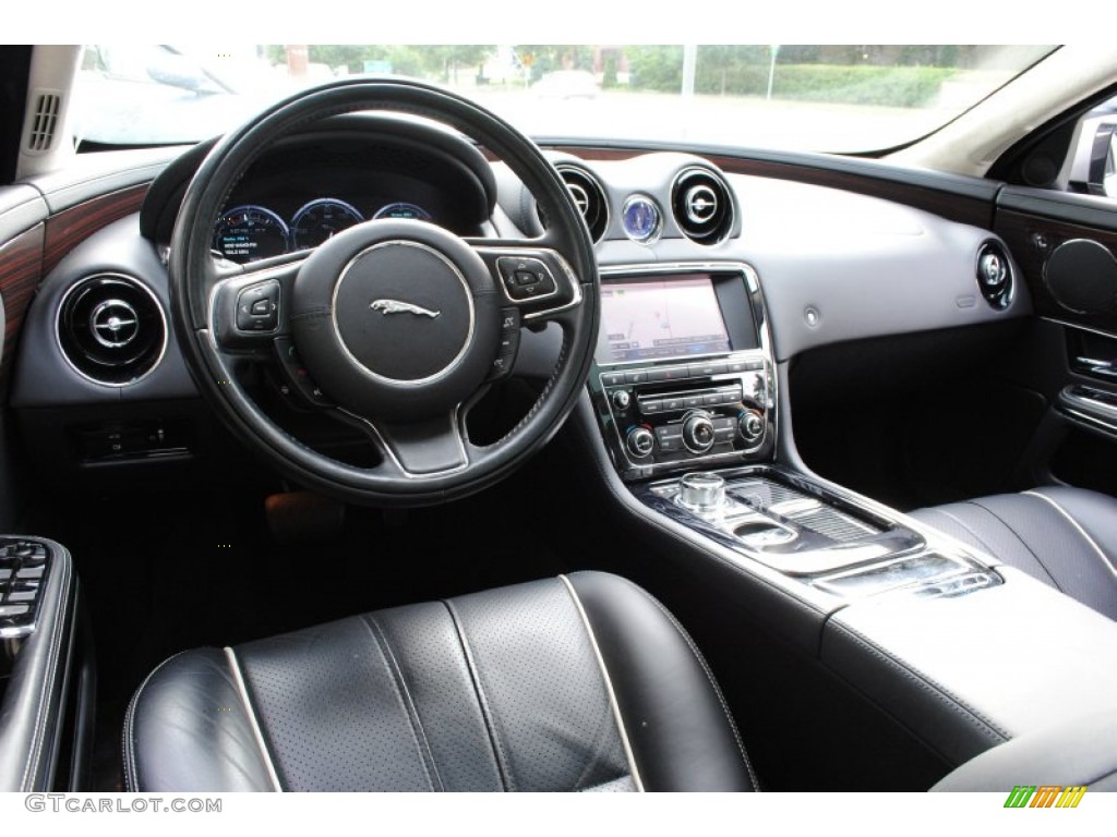 2011 Jaguar XJ XJL Jet Black/Ivory Dashboard Photo #66056480