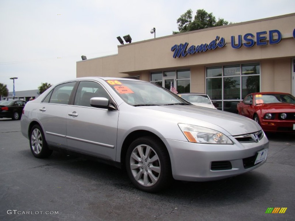 2006 Accord LX V6 Sedan - Alabaster Silver Metallic / Black photo #2