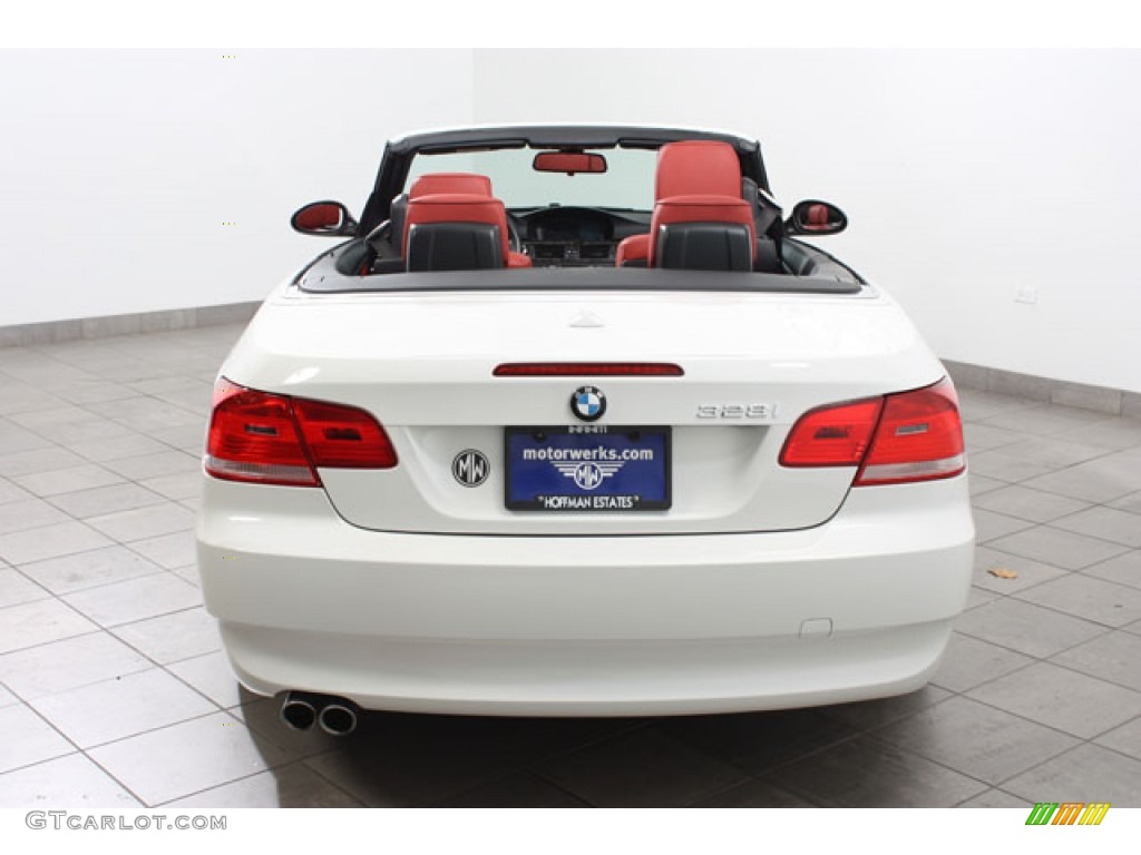 2008 3 Series 328i Convertible - Alpine White / Coral Red/Black photo #4