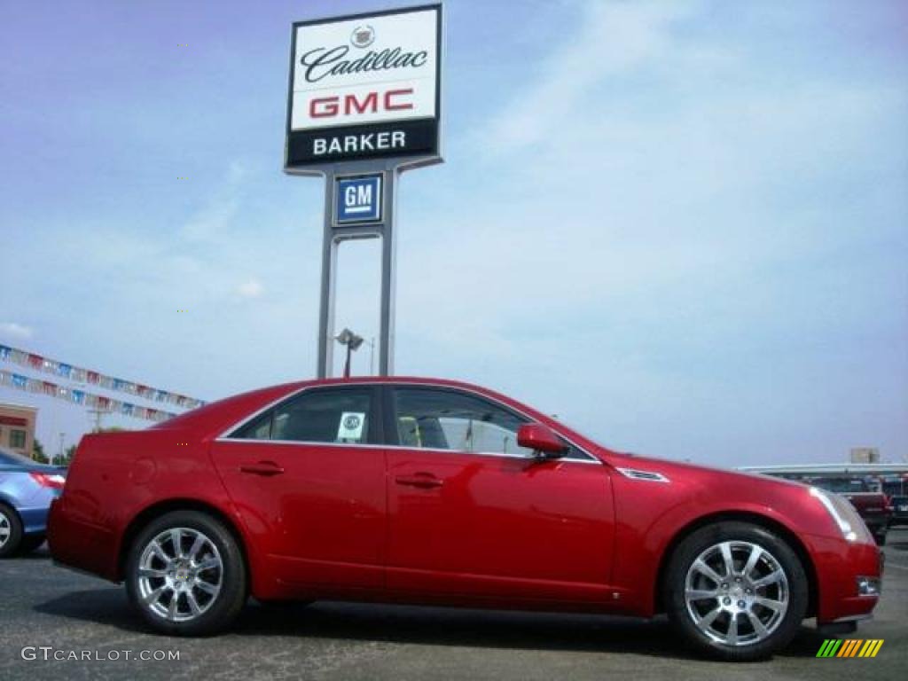 2009 CTS Sedan - Crystal Red / Cashmere/Cocoa photo #1