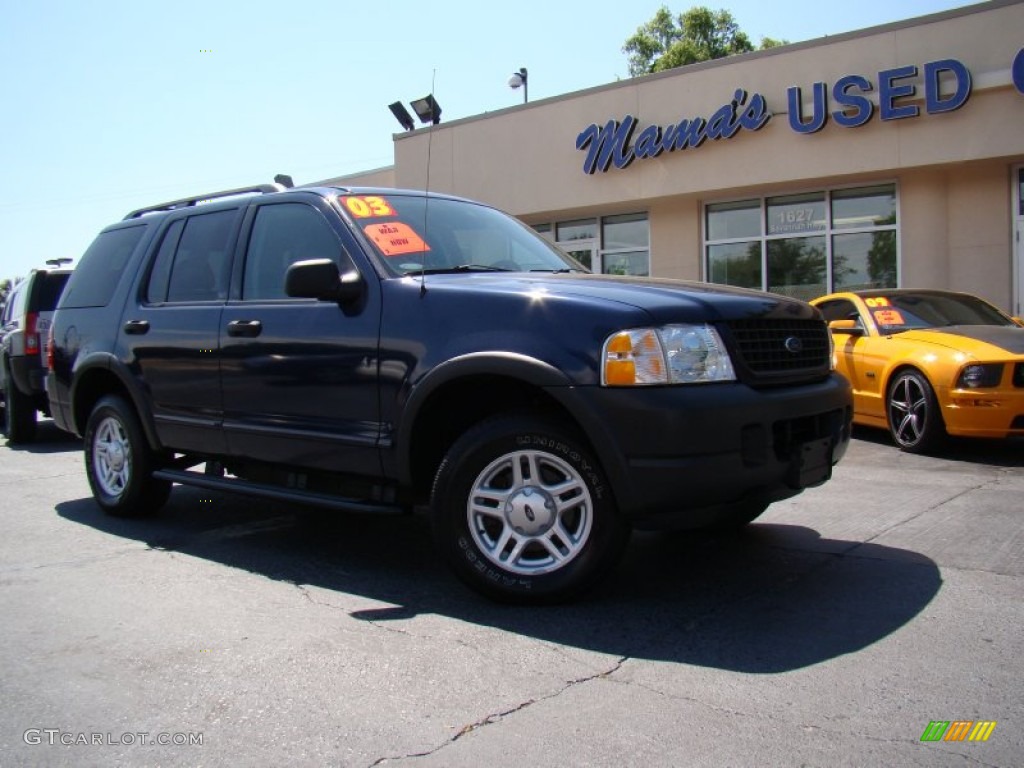 2003 Explorer XLS 4x4 - True Blue Metallic / Graphite Grey photo #26