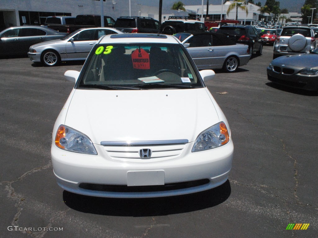 2003 Civic EX Sedan - Taffeta White / Ivory photo #2