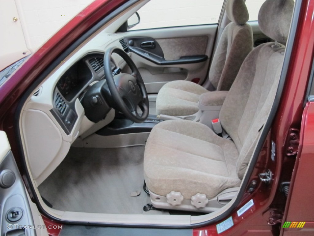 2001 Elantra GLS - Cardinal Red / Beige photo #17