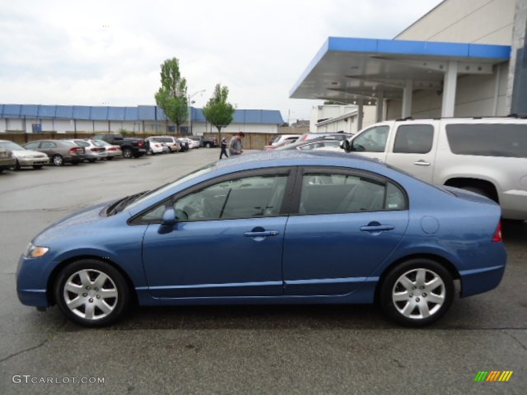 2009 Civic LX Sedan - Atomic Blue Metallic / Gray photo #2