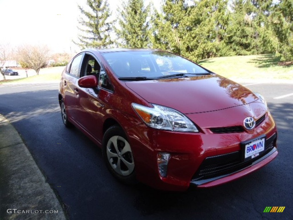 2012 Prius 3rd Gen Three Hybrid - Barcelona Red Metallic / Dark Gray photo #1