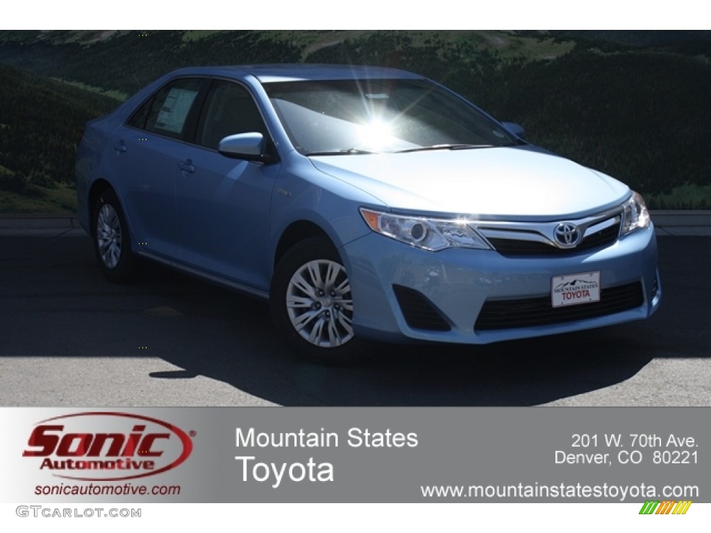 2012 Camry Hybrid XLE - Clearwater Blue Metallic / Light Gray photo #1