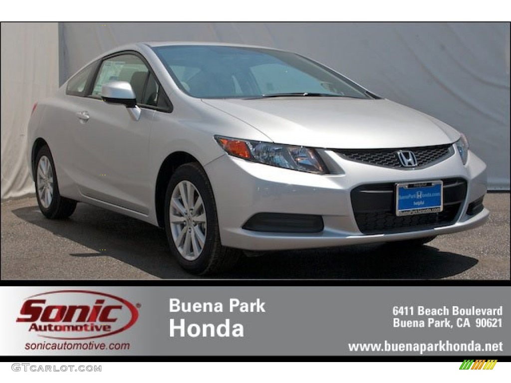 2012 Civic EX Coupe - Alabaster Silver Metallic / Gray photo #1