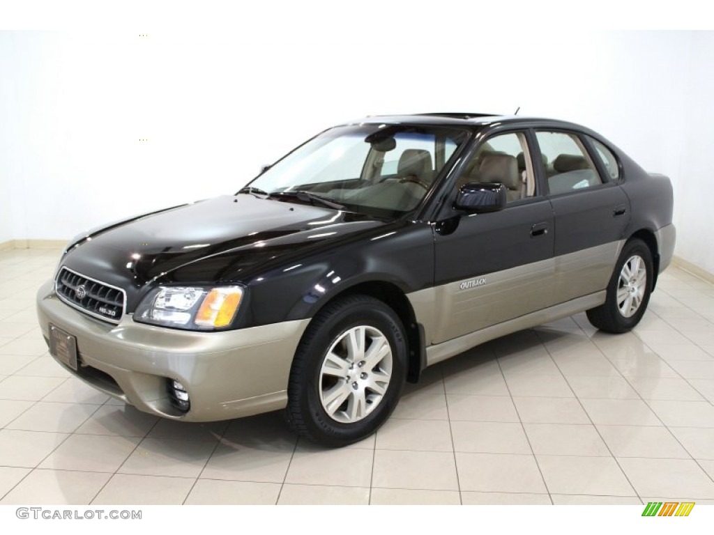 2004 Outback H6 3.0 Sedan - Black Granite Pearl / Beige photo #3