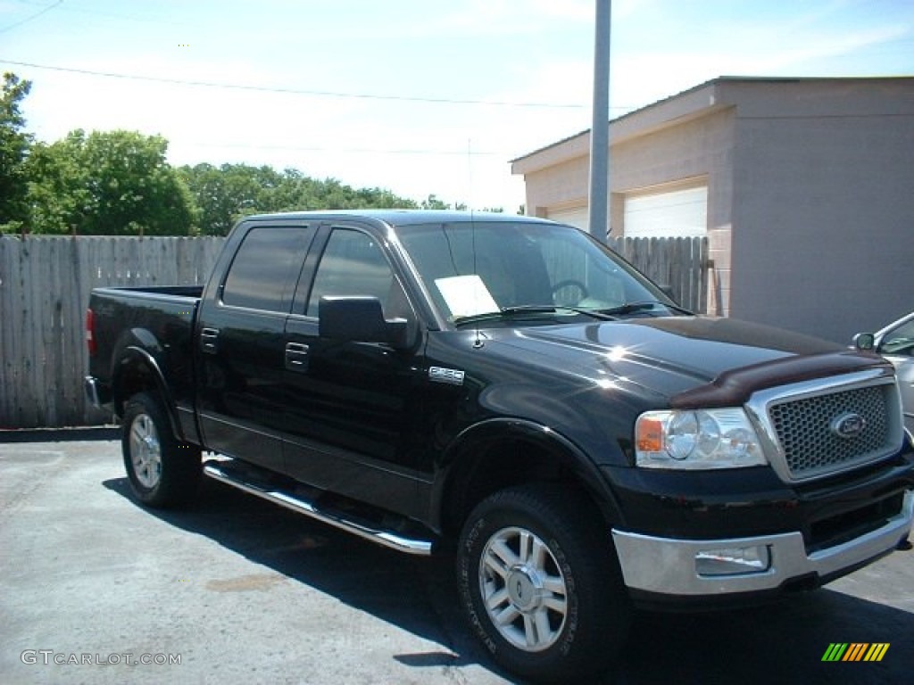 2004 F150 Lariat SuperCrew 4x4 - Black / Black photo #3