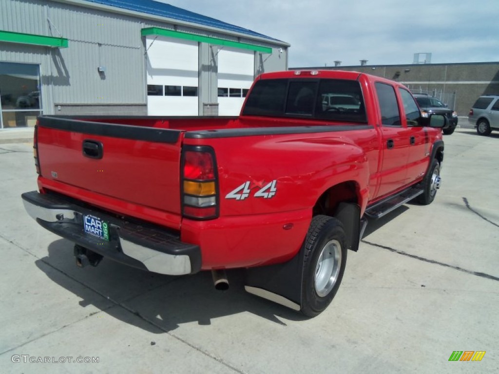 2005 Silverado 3500 LT Crew Cab 4x4 Dually - Victory Red / Tan photo #33