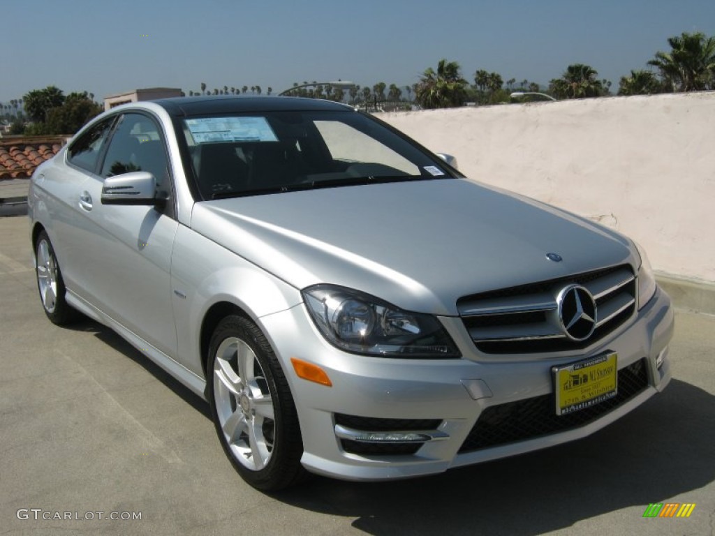 2012 C 250 Coupe - Iridium Silver Metallic / Black photo #1