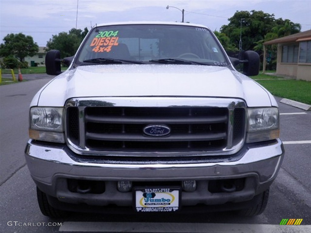 2004 F250 Super Duty Lariat Crew Cab 4x4 - Oxford White / Medium Parchment photo #4