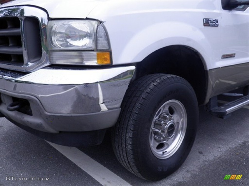 2004 F250 Super Duty Lariat Crew Cab 4x4 - Oxford White / Medium Parchment photo #5