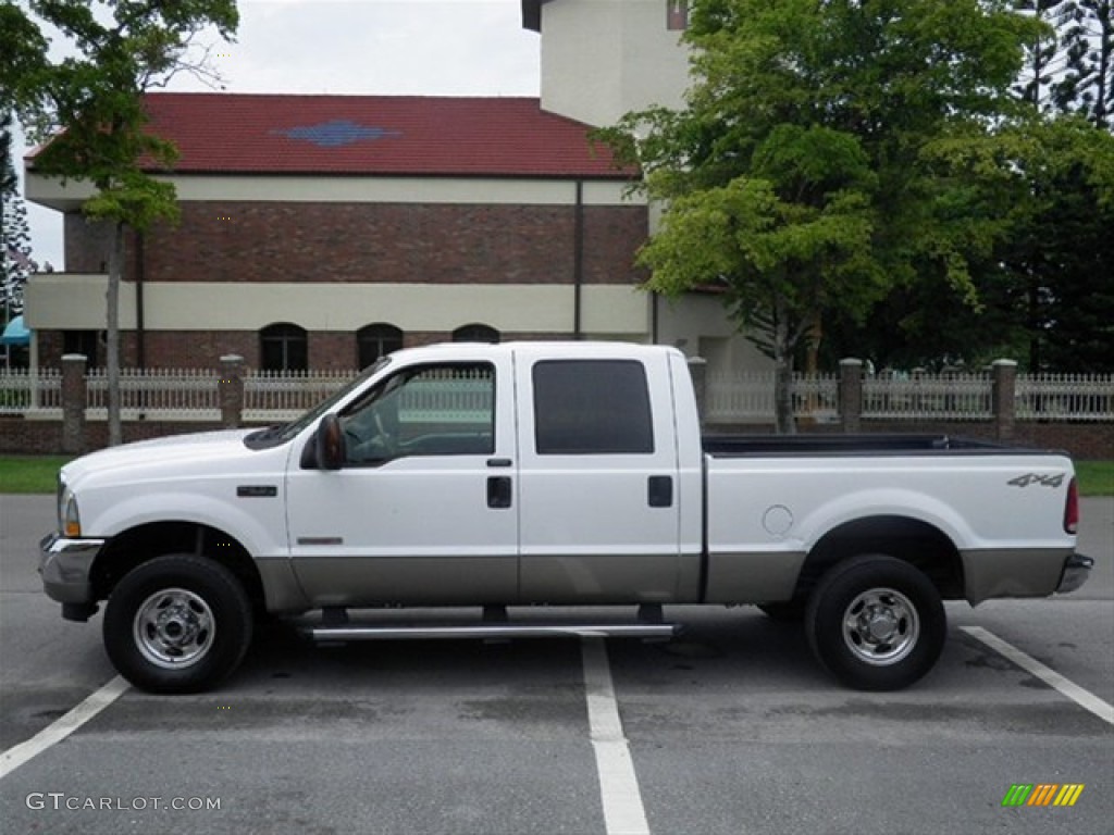 2004 F250 Super Duty Lariat Crew Cab 4x4 - Oxford White / Medium Parchment photo #7