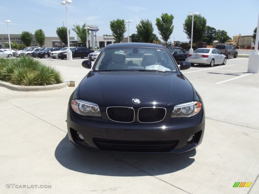 2012 1 Series 128i Coupe - Jet Black / Oyster photo #7