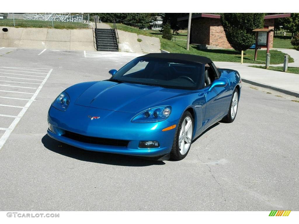 2008 Corvette Convertible - Jetstream Blue Metallic / Ebony photo #9