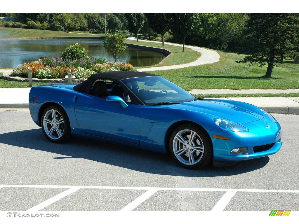 2008 Corvette Convertible - Jetstream Blue Metallic / Ebony photo #14