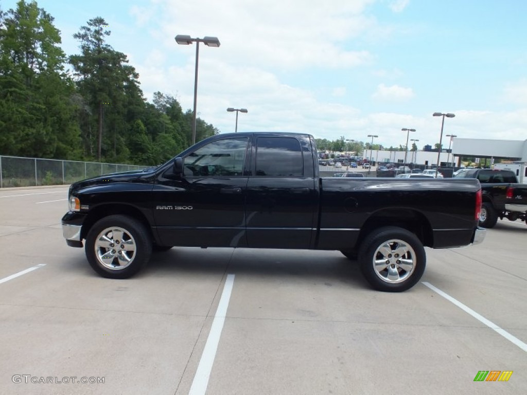 2005 Ram 1500 SLT Quad Cab 4x4 - Black / Dark Slate Gray photo #8