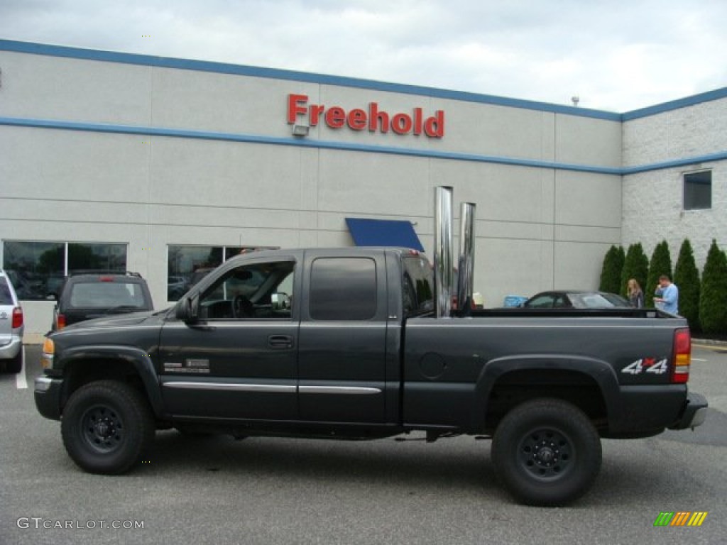 2003 Sierra 2500HD SLE Extended Cab 4x4 - Carbon Metallic / Dark Pewter photo #3