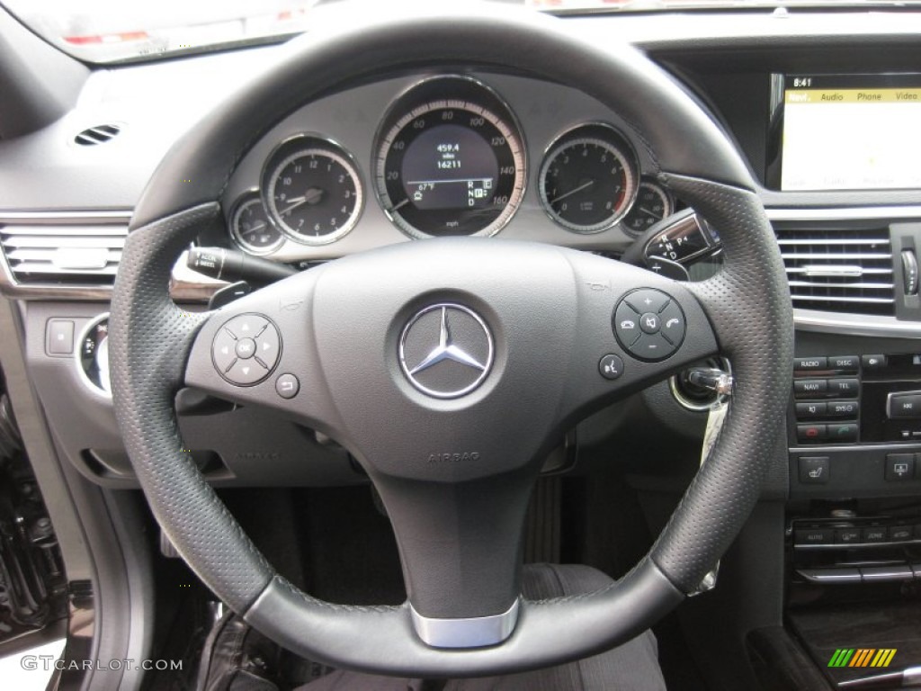 2011 Mercedes-Benz E 350 Sedan Black Steering Wheel Photo #66083043