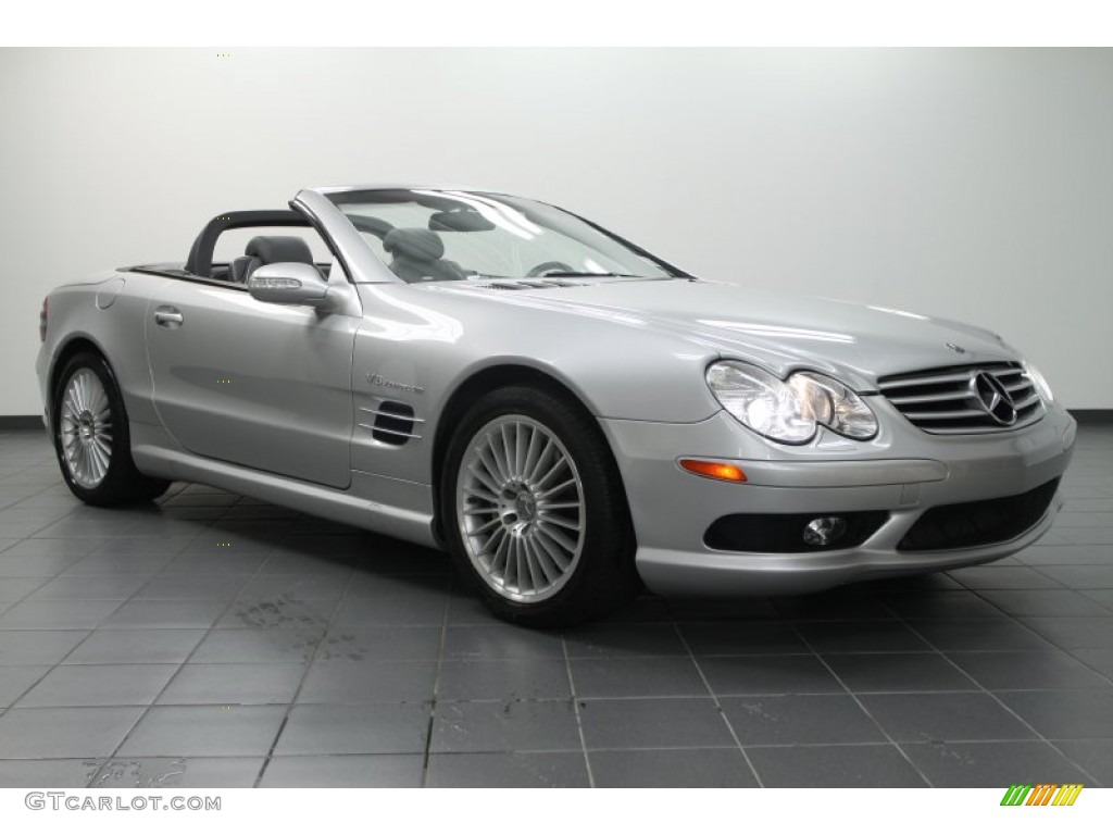 Brilliant Silver Metallic 2003 Mercedes-Benz SL 55 AMG Roadster Exterior Photo #66087707