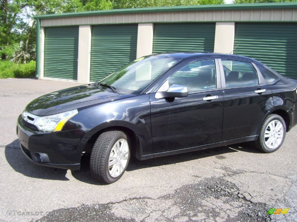 2011 Focus SEL Sedan - Ebony Black / Charcoal Black photo #1