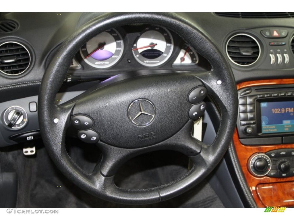 2003 Mercedes-Benz SL 55 AMG Roadster Ash Steering Wheel Photo #66088161