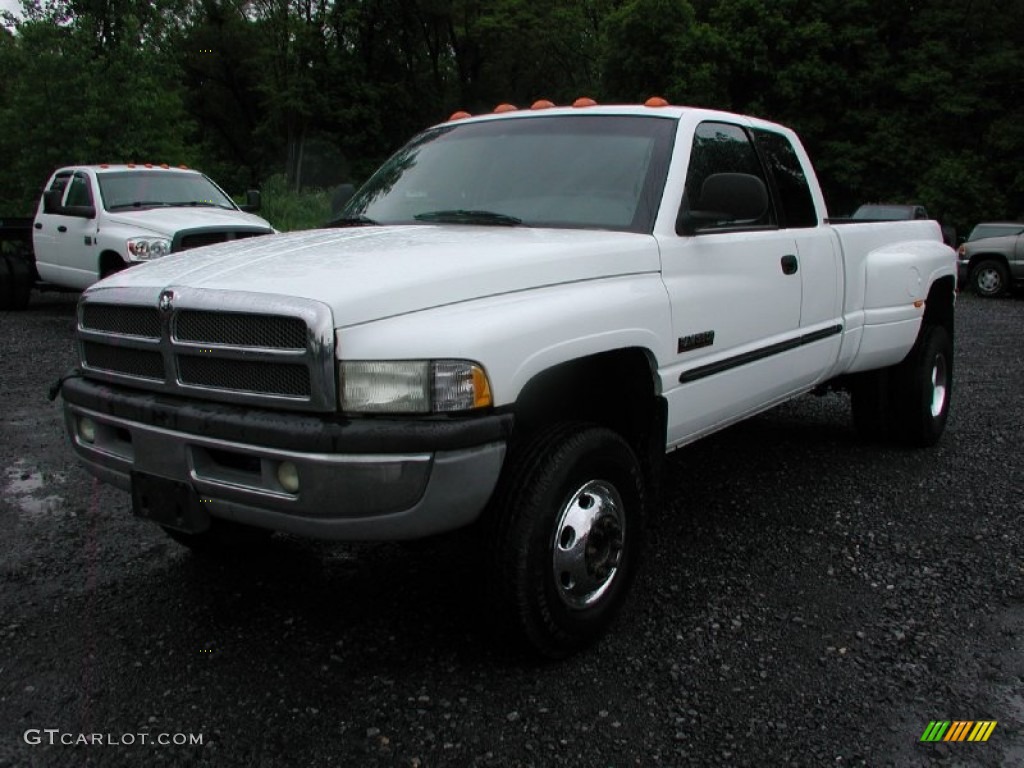 2000 Ram 3500 SLT Extended Cab 4x4 Dually - Bright White / Agate photo #1