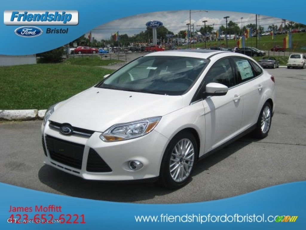 2012 Focus SEL Sedan - Oxford White / Charcoal Black Leather photo #2