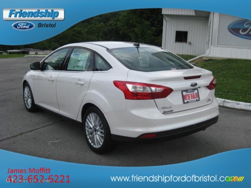 2012 Focus SEL Sedan - White Platinum Tricoat Metallic / Charcoal Black Leather photo #9