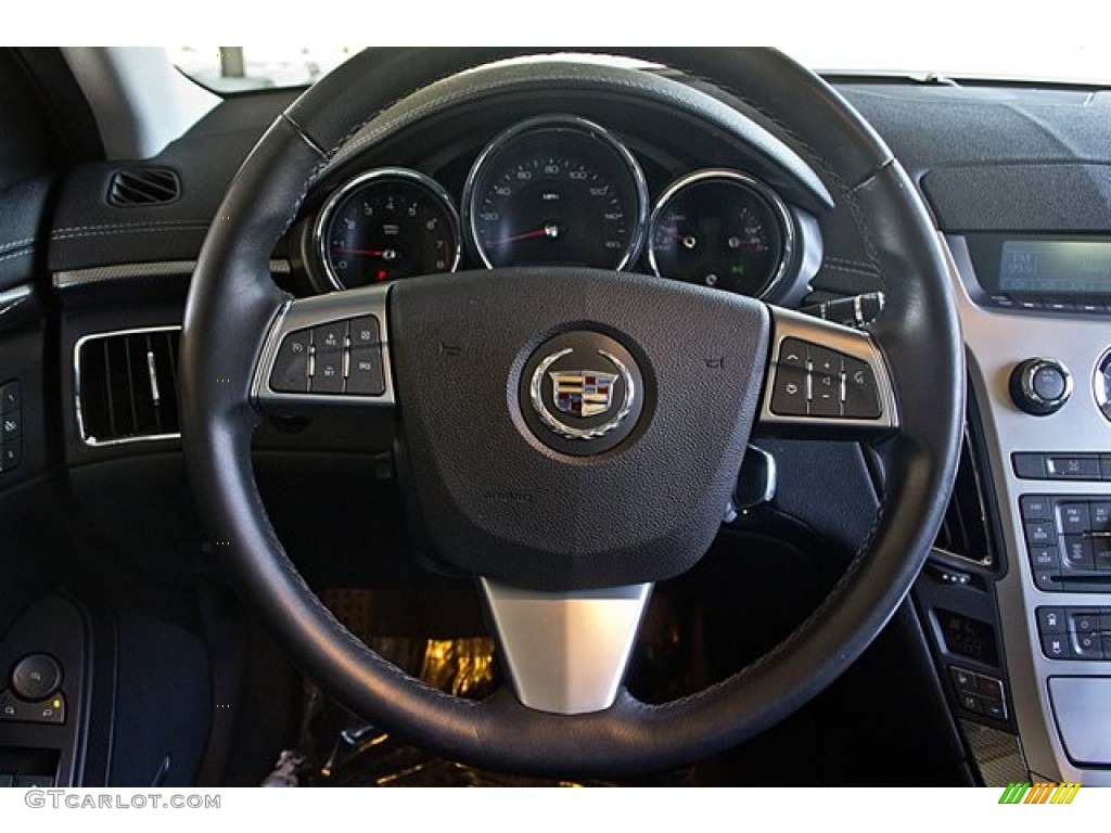 2008 Cadillac CTS 4 AWD Sedan Ebony Steering Wheel Photo #66092526