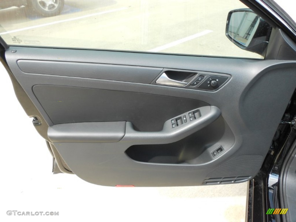 2012 Volkswagen Jetta SE Sedan Titan Black Door Panel Photo #66093750