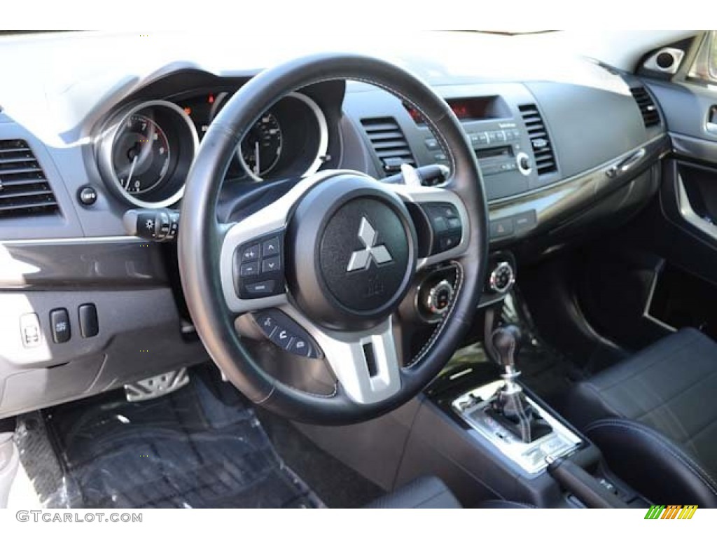 2010 Mitsubishi Lancer Evolution MR Touring Black Full Leather Dashboard Photo #66094029