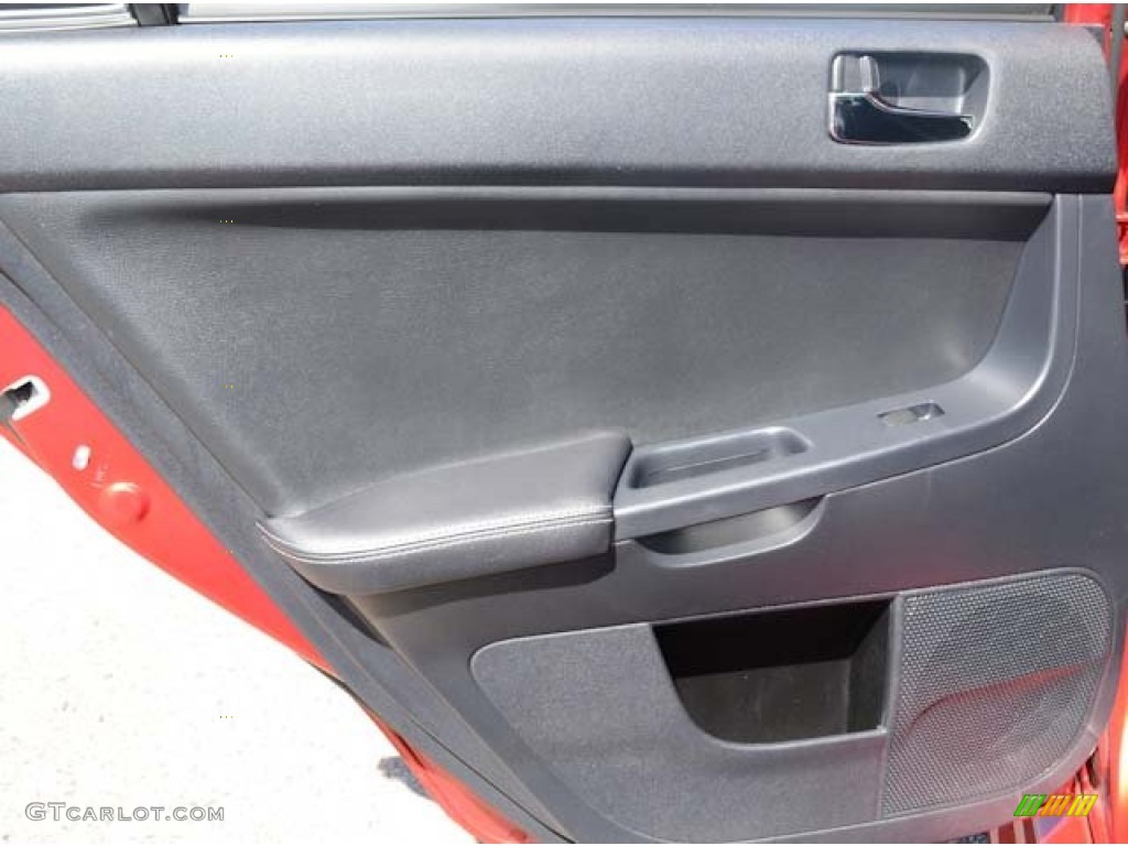2010 Mitsubishi Lancer Evolution MR Touring Black Full Leather Door Panel Photo #66094038