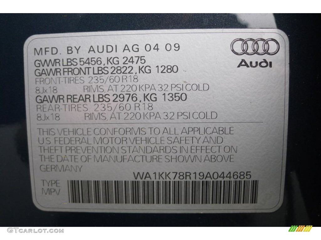 2009 Q5 3.2 Premium quattro - Meteor Gray Pearl Effect / Black photo #30