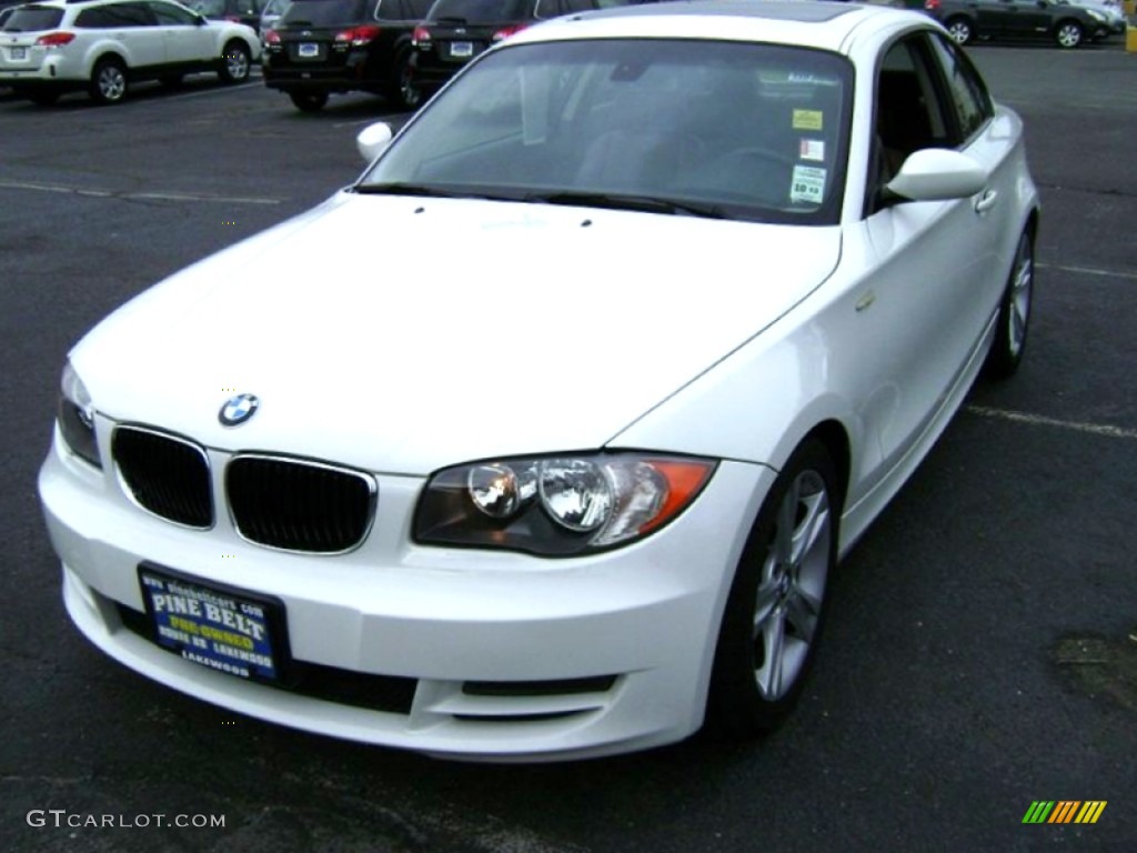 2008 1 Series 128i Coupe - Alpine White / Savanna Beige photo #1