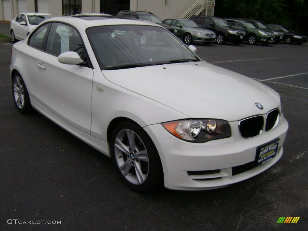 2008 1 Series 128i Coupe - Alpine White / Savanna Beige photo #3