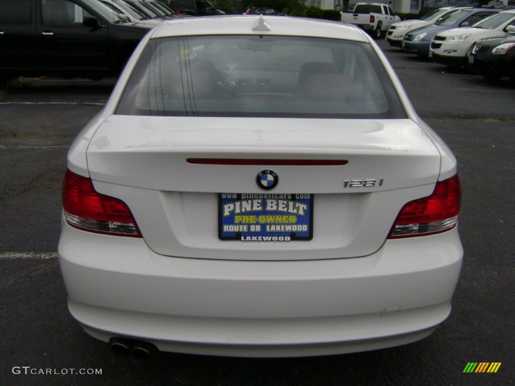 2008 1 Series 128i Coupe - Alpine White / Savanna Beige photo #6