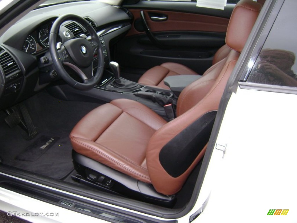 2008 1 Series 128i Coupe - Alpine White / Savanna Beige photo #11