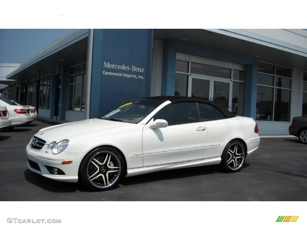 2008 CLK 550 Cabriolet - Arctic White / Stone photo #1