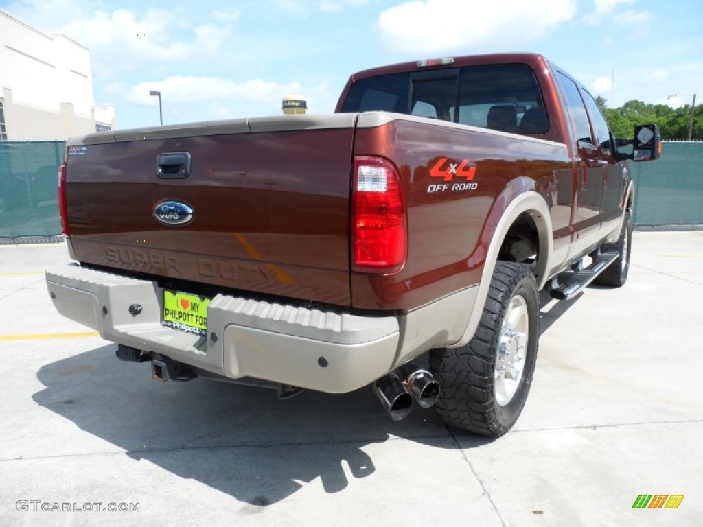 2008 F350 Super Duty King Ranch Crew Cab 4x4 - Dark Copper Metallic / Chaparral Brown photo #3