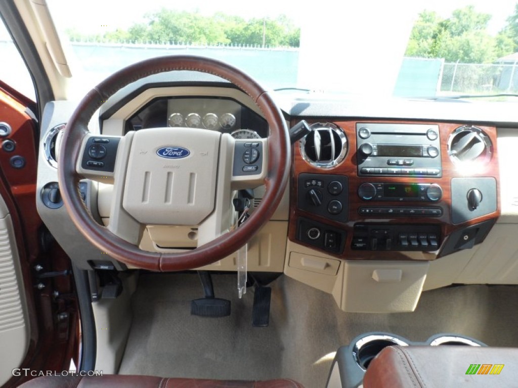 2008 Ford F350 Super Duty King Ranch Crew Cab 4x4 Chaparral Brown Dashboard Photo #66101538